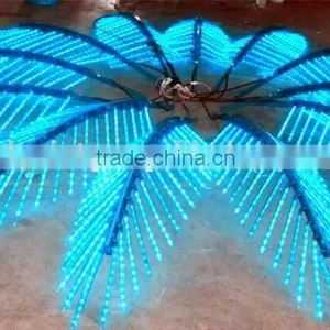 Home Garden Decorative 16.5ft Height Outdoor Artificial Green Flashing LED Solar Lighted up Date Palm Trees With Bark EDS06 1415 thumbnail-2