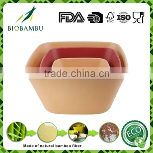 Eco Friendly Wholesale Bamboo Fiber Salad Bowl Colorful Dinnerware Sets thumbnail-1