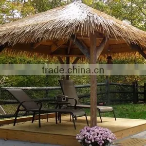 Hotsale Fluffy Yellow Synthetic Thatch Roof Made in China thumbnail-1