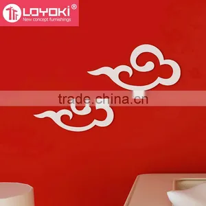 Home Decorating DIY MDF Wood Home Decor Cloud Shape Mural Wall Sticker for Home Decoration thumbnail-4
