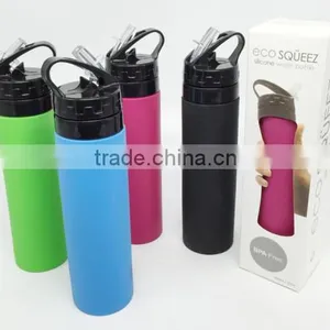 100% Food Grade Silicone Sport Bottle thumbnail-1