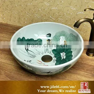 Hot Selling Glamorous Porcelain Wash Basin Cabinet With Artistic Hand Painting thumbnail-1