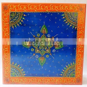 Indian Handcrafted Painted Wooden Chowki thumbnail-1