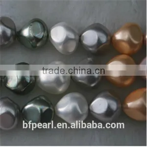 Pearl Jewelry 15-18mm Nut Shaped Multicolor Shell Pearl Beads Loose Strands thumbnail-1