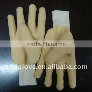 Welding Gloves Latex Gloves . Jersey Fabric Liner,wave Crinkled Latex Fully Coating , Knit Wrist Safety Gloves thumbnail-1