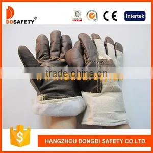 DDSAFETY Hot Sale Furniture Leather Work Gloves Brown Furniture Gloves thumbnail-1