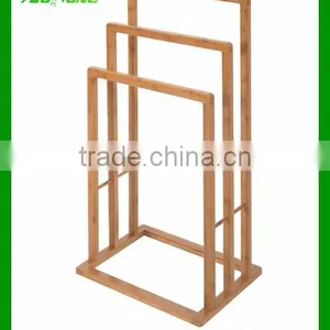 Cheap Bamboo Bathroom Accessories Floor Standing Wooden Bathroom Towel Rack thumbnail-1