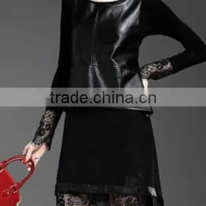 Latest Long Design Ladies Fashion a Line Skirt/Neck Waist Zipper Skirt thumbnail-1