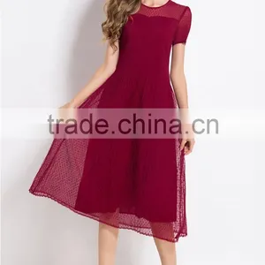 Young Lady Summer Europe Fashion Jacquard Pleated Dress thumbnail-3