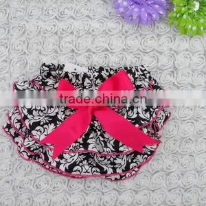 Hot Sale ! Fashionable Baby Boutique Cute Ruffled Panties Satin Bloomer Diaper Cover thumbnail-1