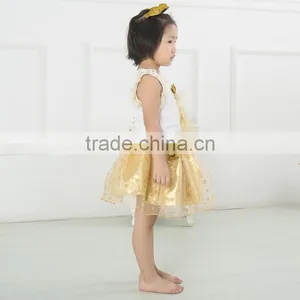 Latest Baby Kids Clothes Beautiful Children Fairy Skirts Wholesale Christmas Golden Childhood Tutu Set Bella Fairy thumbnail-4