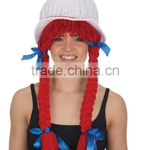 Adult Ragdoll Bonnet With Yarn Braids, Ragdoll Hat,ragdoll Partydoll Hat thumbnail-1
