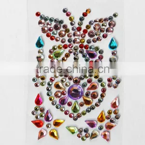 Colorful Butterfly Heart Stick On Self Adhesive Gems Rhinestones,DIY Craft Acrylic Crystals thumbnail-1