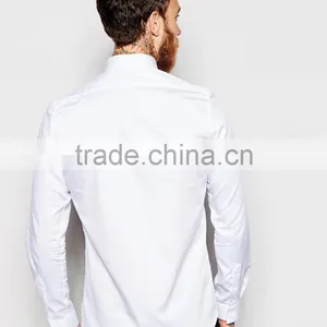 Super Soft Cotton Blank White Shirts With Skull Button thumbnail-2