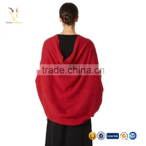Red Cashmere Scarf Wrap Solid Colored Shawl Wraps thumbnail-2