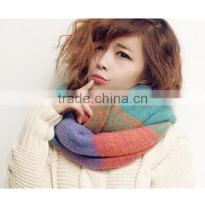 Moq.1pc High Quality 5 Color Choice Fashion Stitching Neckwear Lovely Magic Muffler Scarves thumbnail-1