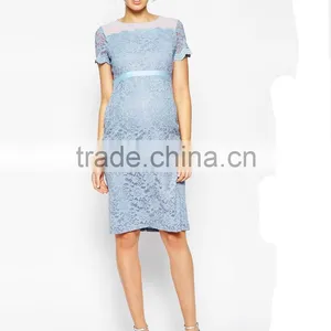 2015 Elegant Body Con Fit Lace Dress With Chiffon Maternity Dress thumbnail-2