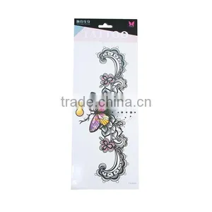 Paper Removable Waterproof Temporary Sternum Tattoo Sticker Body Art Multicolor Butterfly Pattern Temporary Belly Tattoos thumbnail-1