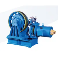 Geared Elevator Traction Machine , 0.5~1.0m/s VVVF Drive YJ245 thumbnail-1