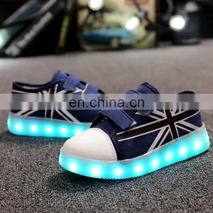 Latest Design USB Charge Children Kids Boys and Girls Light up Canvas Shoes LED Shoes thumbnail-1