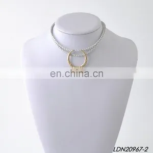 Fashion Gold Crescent Necklace Bohemian Handmade Leather Necklace Minimalist Necklace thumbnail-1