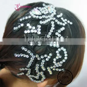 H-03 Black Lace Flower Big Rhinestone Headgear thumbnail-1