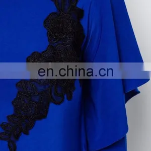 100% Polyester Beaded Light Blue Wholesale Price Muslim Dress thumbnail-2