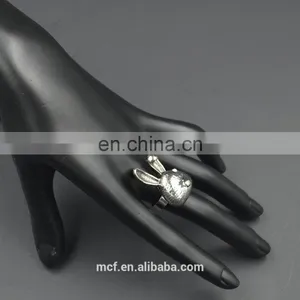 MCR-0017 In Stock Latest Fashion Bunny Design Silver Rings for Women thumbnail-1