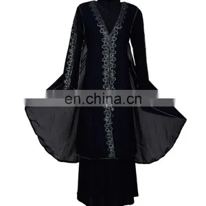 Black Color Casual Wear Silver Diamond Stone Work Islamic Wear Burkha Abaya Designs 2017 (dubai Abaya 2017) thumbnail-1
