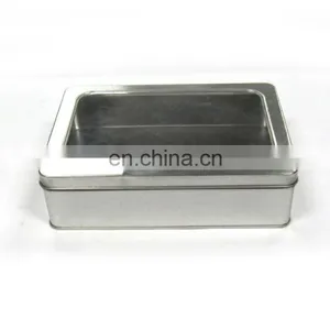 Plain Rectangular Gift Tin Box With Window thumbnail-1