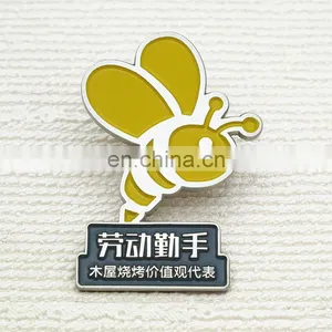 Cute Bee Custom Lapel Pin With Enamel Logo, Metal Enamel Pin thumbnail-1