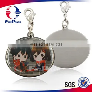 Bright-Nickel Plated Cartoon Offset Printed Keychains thumbnail-1