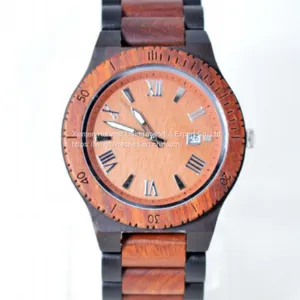 Wholesale Ebony Wooden Watch Wood Dial Quartz Brand Watches Christmas Gift thumbnail-1