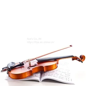 High Quality Antique Style Nice Flamed Ebony Parts Student Violin thumbnail-4