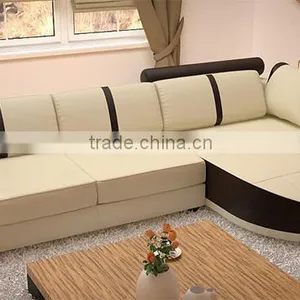 European Style Furniture White u Sharp Leather Sofa thumbnail-2