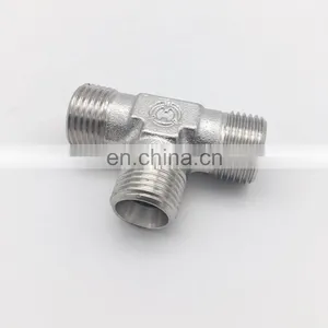 3/8 to 1/2 Hydraulic Adapter Tee Compression Fitting Metal Male Straight Pipe Fittings thumbnail-3
