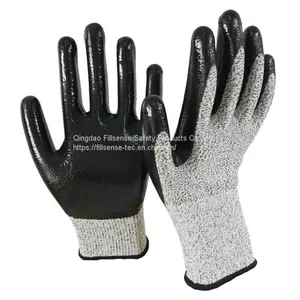 Anti Cut Level 5 HPPE Liner Cut Resistant Nitrile Gloves thumbnail-4
