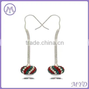Hand Micro Paved Crystal Ball Bead Earrings Made in Shenzhen thumbnail-1