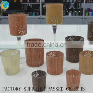 Online 2016 Glass Christmas Promption Candle Holder With Wood Cover Glass Candle Container Quality Choice thumbnail-6