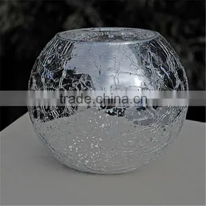 Crackle Mirror Ivy Bowl Silver / Glass Candle Holder / Glass Vase For Flower / Wedding & Home Decor Quality Choice thumbnail-2