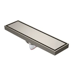 Modern 8CM Wide Thickened Brass Rectangle Shower Floor Drain for Hotels Kitchens Manufactured Quality for Bathroom Use thumbnail-1