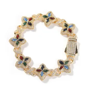 Colorful Flower Zircon Bracelet Multi-Color Crystal Bracelet Floral Inifinity Chain Statement Jewelry For Women Party Gifts thumbnail-5