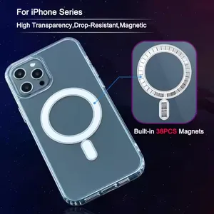 Custom Logo Magnetic Phone Cases TPU Manegtic Clear Case for Mobile Phone Iphone17 16 15 14promax thumbnail-1