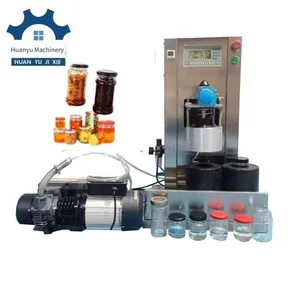 Huanyu Double-station Vacuum Capping Machine, Vacuum Screw Capping Machine for Tin Canned Sugar Water, Available for Sale Nationwide and Shipped on Time thumbnail-3