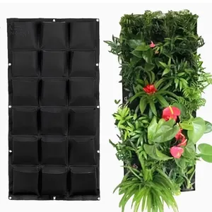 Heavy Duty Multi-pocket Wall Hanging Planting Bags Reinforced Vertical Garden Planter for Balcony and Yard thumbnail-1