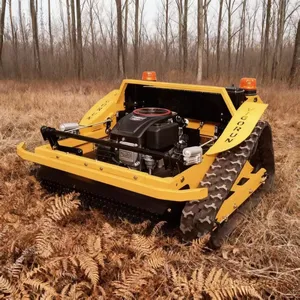 Industrial 48V Brushless Gas-electric Hybrid Remote Operated Lawn Mower VTLM800 High Torque Rubber Track 200m Range for Steep thumbnail-1