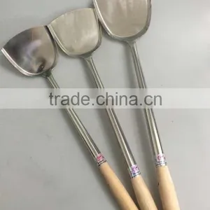 Stainless Steel Fry Turner With Long Wooden Handle thumbnail-1