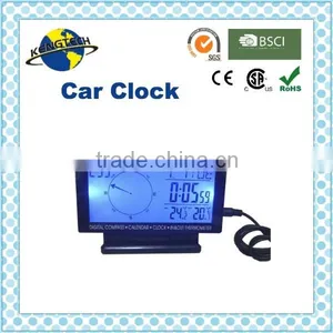 LCD Display Clock With Calendar / Thermometer / Compass Use in Car thumbnail-1