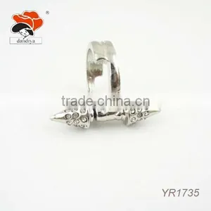 Fashion Special Design Crystal Inlay Silver Ring Jewelry For Lover thumbnail-1
