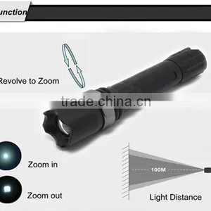 (120241) Super Bright Long Distance Rechargeable Aluminum Alloy 2015 Led Flashlight thumbnail-3